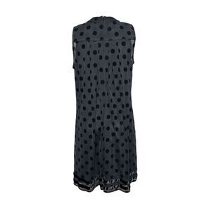 Sara Campbell Sleeveless Black Chiffon Polka Dot Tent Dress size Small